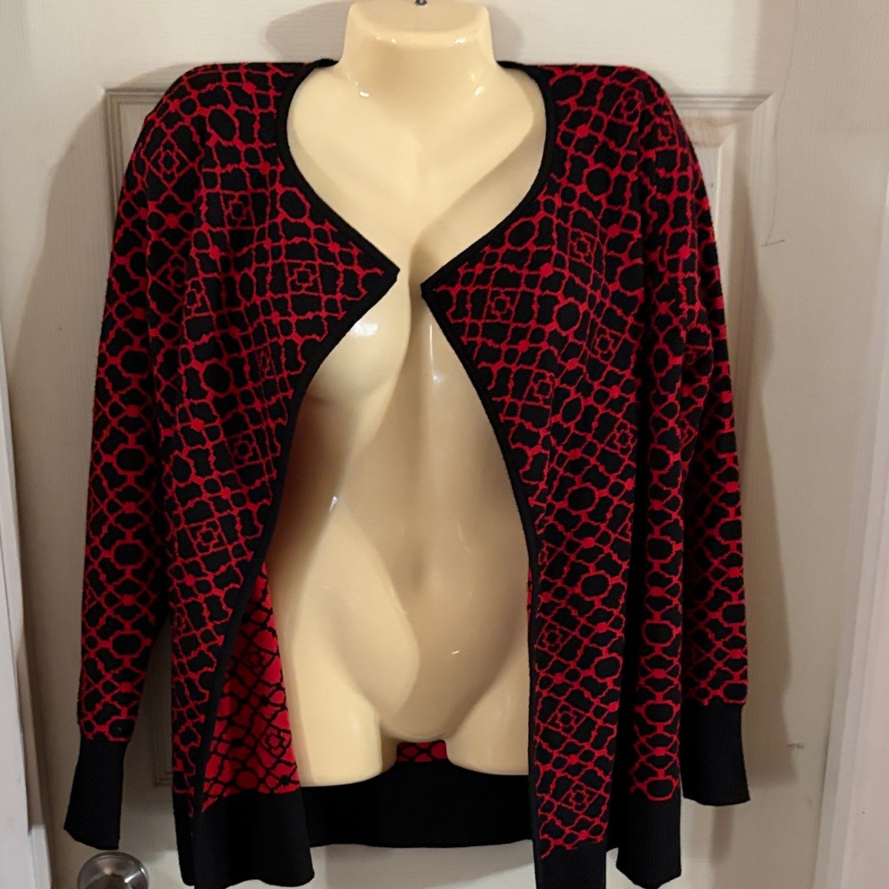 Andrea Jovine Red and Black Patterned Jacket